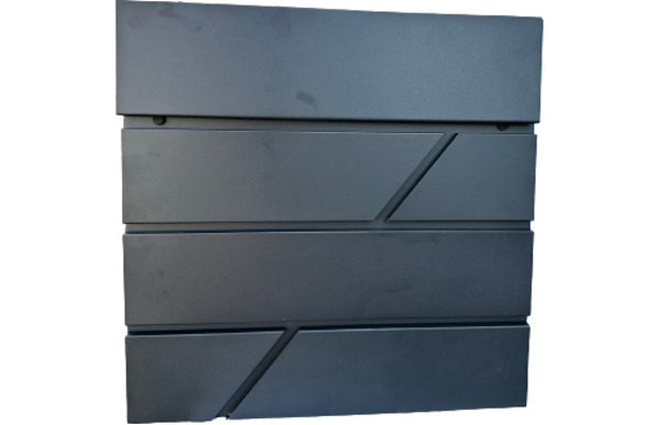 Galvanized steel letterbox, modern design, black, 26-028