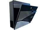 Galvanized steel mailbox, modern design, anthracite gray, silver and black, 26-025