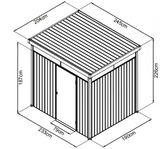 Casetta da giardino con pergola integrata, acciaio zincato, codice: 30-000/30-001