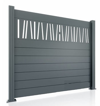 Fence panel with aluminum posts, Poseidon, aluminum PG11