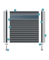 Zaunelement mit vorhandenen Pfosten, Athen, Aluminium PG24