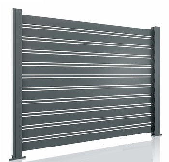 Fence panel with aluminum posts, Perseus, Aluminum PG27
