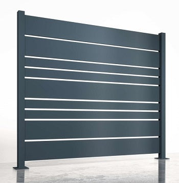 Elemento di recinzione in metallo alluminio, con barre in alluminio, modello Athos, PG 54