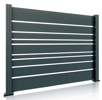 Aluminum metal fence panel, with aluminum bars, Paradox model, PG56_Paradox