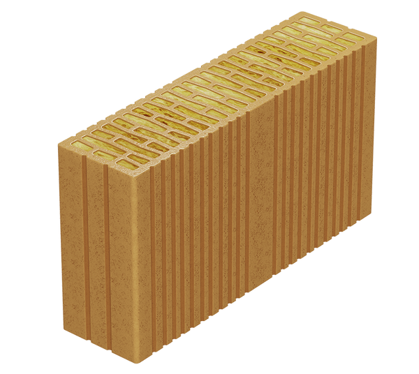 Brick EVOCERAMIC ½ 44 VB, insulating brick with basalt wool, 115/440/240 mm