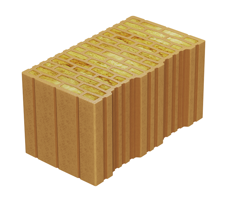 Brick EVOCERAMIC 44 VB, mattone isolante con lana di basalto, 240/440/240 mm